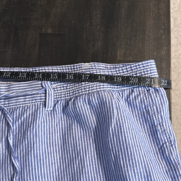 Talbots Blue Stripe Easy Drawstring Linen Blend Wide Leg Pants Size 20W - Picture 6 of 9